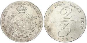 2/3 Thaler Kingdom of Prussia (1701-1918) Silver 