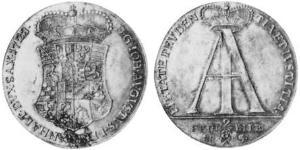 2/3 Thaler Principality of Anhalt-Zerbst (1544 - 1796) Silver John Augustus, Prince of Anhalt-Zerbst (1677 – 1742)