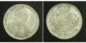 2/3 Thaler Principality of Ansbach (1398–1792) Silver Charles William Frederick, Margrave of Brandenburg-Ansbach (1712 – 1757)