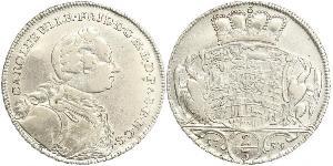 2/3 Thaler Principality of Ansbach (1398–1792) Silver Charles William Frederick, Margrave of Brandenburg-Ansbach (1712 – 1757)