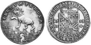 2/3 Thaler Anhalt-Bernburg (1603 - 1863) 銀 Victor Frederick, Prince of Anhalt-Bernburg (1700 – 1765)