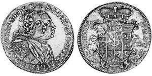 2/3 Thaler Principality of Anhalt-Zerbst (1544 - 1796) 銀 John Augustus, Prince of Anhalt-Zerbst (1677 – 1742)