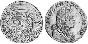 2/3 Thaler Principality of Anhalt-Zerbst (1544 - 1796) 銀 Karl, Prince of Anhalt-Zerbst (1652 – 1718)