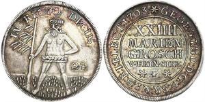 2/3 Thaler / 1 Gulden / 24 Mariengroschen Stati federali della Germania Argento 