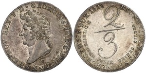 2/3 Талер Ганновер (королевство) (1814 - 1866) Серебро Георг IV (1762-1830)