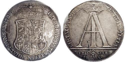 2/3 Талер Principality of Anhalt-Zerbst (1544 - 1796) Срібло Йоганн Август (князь Анхальт-Цербстький) (1677 – 1742)