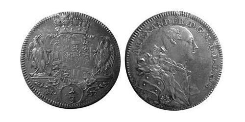 2/3 Талер Ансбах (1398–1792) Срібло Charles Alexander, Margrave of Brandenburg-Ansbach (1736 – 1806)