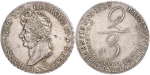 2/3 Талер Королівство Ганновер (1814 - 1866) Срібло Георг IV (1762-1830)