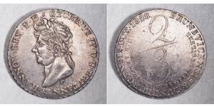 2/3 Талер Королівство Ганновер (1814 - 1866) Срібло Георг IV (1762-1830)