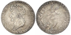 2/3 Талер Королівство Ганновер (1814 - 1866) Срібло Георг IV (1762-1830)