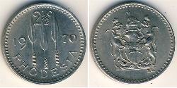 2.5 Cent Rhodesia (1965 - 1979) Rame/Nichel 