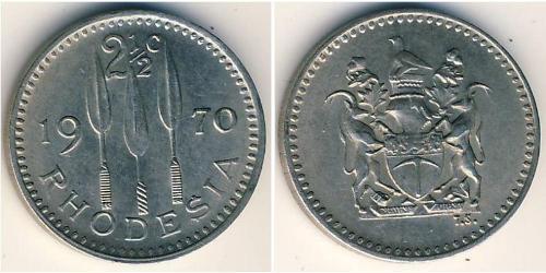 2.5 Cent Rhodesia (1965 - 1979) Rame/Nichel 