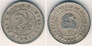 2.5 Centavo United States of Colombia (1863 - 1886) Copper/Nickel 