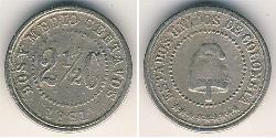 2.5 Centavo Vereinigte Staaten von Kolumbien (1863 - 1886) Kupfer/Nickel 