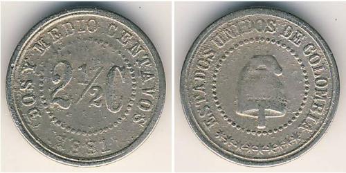 2.5 Centavo Vereinigte Staaten von Kolumbien (1863 - 1886) Kupfer/Nickel 