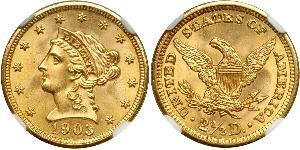 2.5 Dollar Vereinigten Staaten von Amerika (1776 - ) Gold 