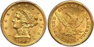 2.5 Dollar 美利堅合眾國 (1776 - ) 金 
