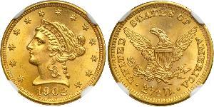 2.5 Dollar 美利堅合眾國 (1776 - ) 金 