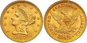 2.5 Dólar Estados Unidos de América (1776 - ) Oro 