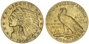2.5 Dólar Estados Unidos de América (1776 - ) Oro 