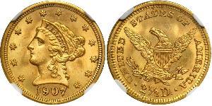 2.5 Dólar Estados Unidos de América (1776 - ) Oro 