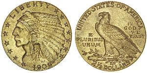 2.5 Dólar Estados Unidos de América (1776 - ) Oro 