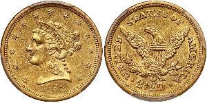 2.5 Dólar Estados Unidos de América (1776 - ) Oro 