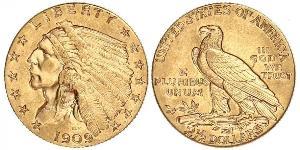 2.5 Dólar Estados Unidos de América (1776 - ) Oro 