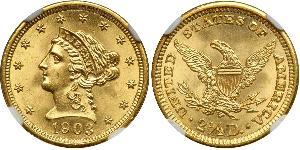 2.5 Dólar Estados Unidos de América (1776 - ) Oro 