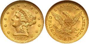 2.5 Dólar Estados Unidos de América (1776 - ) Oro 