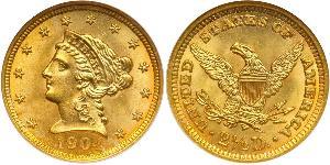 2.5 Dólar Estados Unidos de América (1776 - ) Oro 