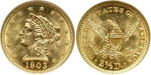 2.5 Dólar Estados Unidos de América (1776 - ) Oro 