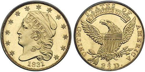 2.5 Dólar Estados Unidos de América (1776 - ) Oro 