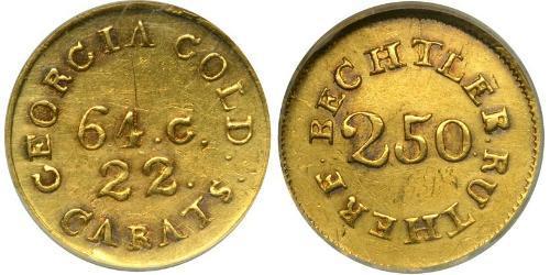 2.5 Dólar Estados Unidos de América (1776 - ) Oro Christopher Bechtler (1782-1843)