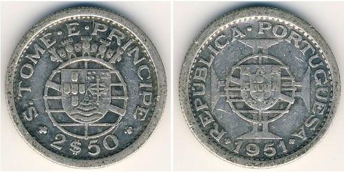 2,5 Escudo Sao Tomé-et-Principe (1469 - 1975) Argent 