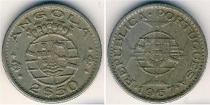 2,5 Escudo Portuguese Angola (1575-1975) Cuivre/Nickel 