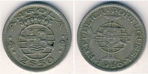 2,5 Escudo Portuguese Angola (1575-1975) Kupfer/Nickel 