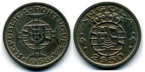 2,5 Escudo Portugal / Portuguese Angola (1575-1975) Kupfer/Nickel 