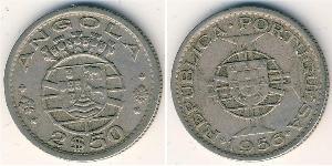 2,5 Escudo Portuguese Angola (1575-1975) Níquel/Cobre 