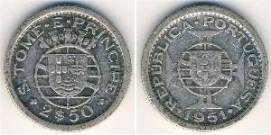 2,5 Escudo Santo Tomé y Príncipe (1469 - 1975) Plata 
