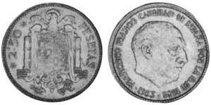 2.5 Peseta España Aluminio/Bronce Francisco Franco(1892 – 1975)