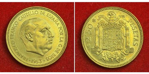 2.5 Peseta Spanien Bronze/Aluminium Francisco Franco(1892 – 1975)