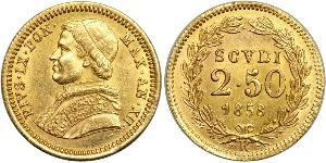 2.5 Scudo 教皇国 (754 - 1870) 金 Pope Pius IX (1792- 1878)