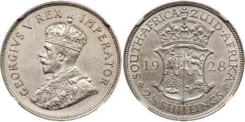 2.5 Shilling Sudafrica (1910 - ) Argento Giorgio V (1865-1936)