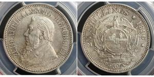 2.5 Shilling Sudáfrica (1910 - ) Plata Paul Kruger (1825 - 1904)