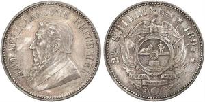 2.5 Shilling Sudáfrica (1910 - ) Plata Paul Kruger (1825 - 1904)