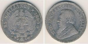 2.5 Shilling 南非 (1910 - ) 銀 保罗·克留格尔 (1825 - 1904)