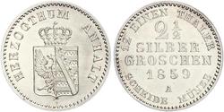 2.5 Silbergroschen Anhalt-Bernburg (1603 - 1863) Argento Alessandro Carlo di Anhalt-Bernburg(1805 – 1863)