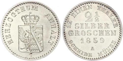 2.5 Silbergroschen Anhalt-Bernburg (1603 - 1863) Argento Alessandro Carlo di Anhalt-Bernburg(1805 – 1863)