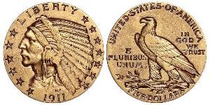 2.5 Долар США (1776 - ) Золото 